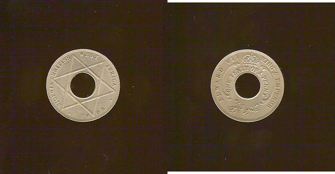 AFRIQUE OCCIDENTALE BRITANNIQUE 1/10 penny Edward VII 1908 SPL